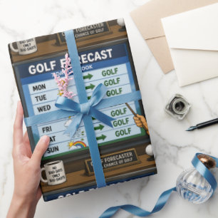 Papier Cadeau Prévisions de golf Citation amusante pour golfeur