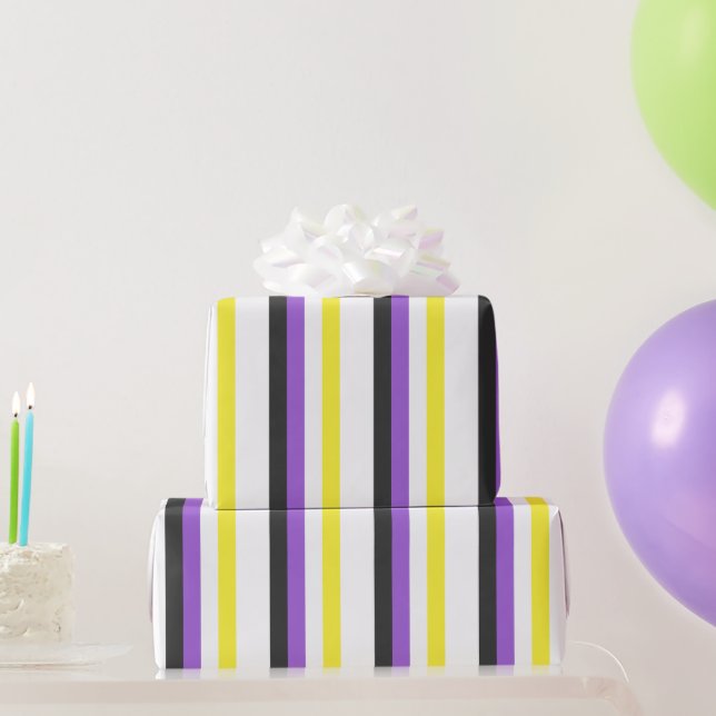 Papier Cadeau Pride non binaire (Cadeaux de fête)