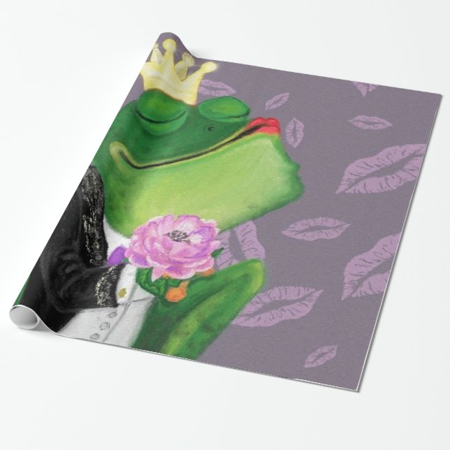 Papier Cadeau Prince de grenouille - Baiser (Déroulé)