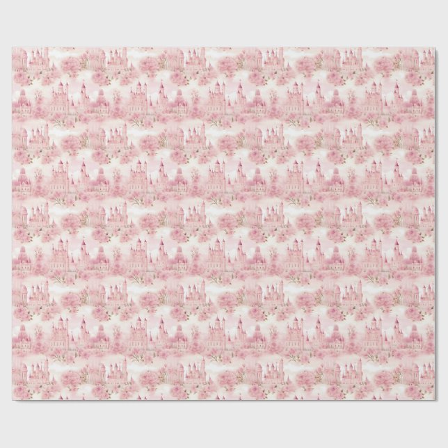 Papier Cadeau Princess Castle Motif sans surveillance (Plat)