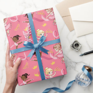 Papier Cadeau Princesse Ballerina anniversaire fille emballage p