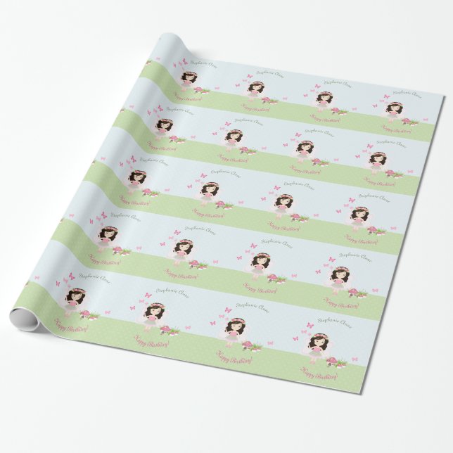 Papier Cadeau Princesse des Fées de Woodland (Déroulé)