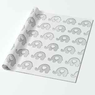 Papier Cadeau Princesse grise blanche Girl Boy de baby shower