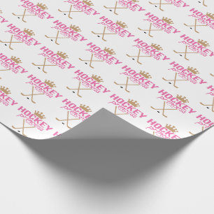 Papier Cadeau Princesse rose pâle d'hockey de filles
