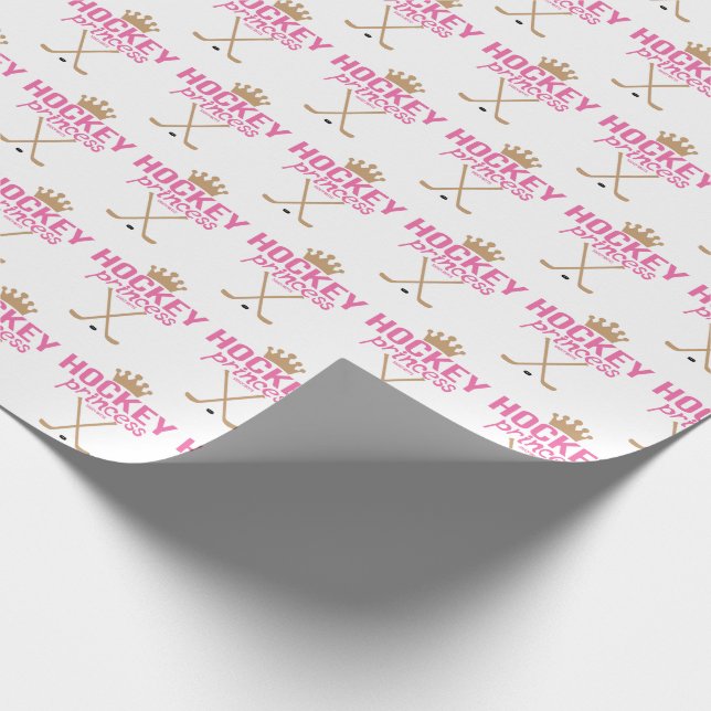Papier Cadeau Princesse rose pâle d'hockey de filles (Coin)