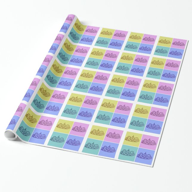 Papier Cadeau Princesse Tiaras (Déroulé)