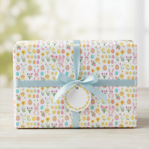 Papier Cadeau Printemps dans la joie ! Lapin, Daffodique et Oeuf