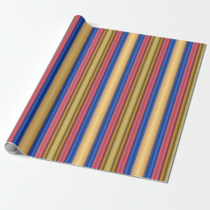 Papier Cadeau Printemps et Été Colorés Mode Stripes