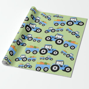 Papier Cadeau Production de Camion Blue Tracteur