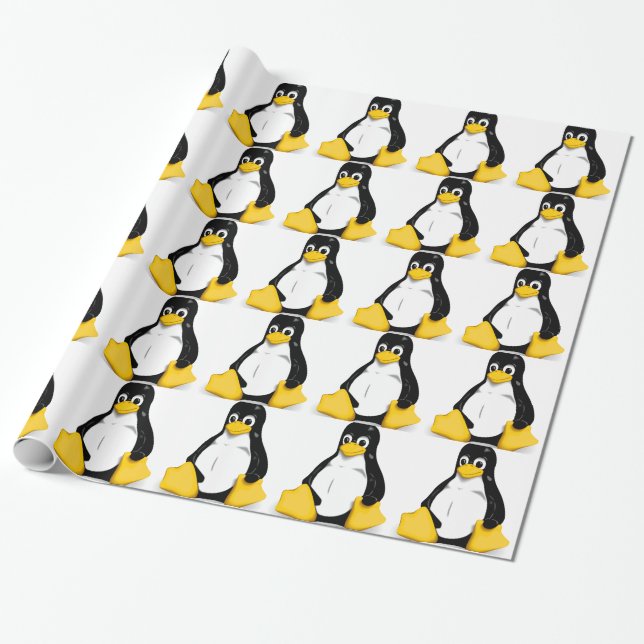 Papier Cadeau Produits de Linux Tux (Déroulé)
