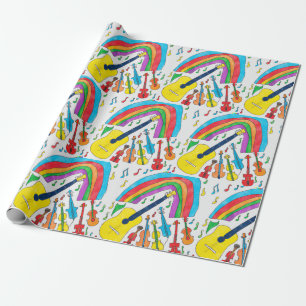 Papier Cadeau Professeur de groupe d'instruments de musique Musi