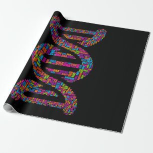 Papier Cadeau professeur de science des nuages de biologie molé