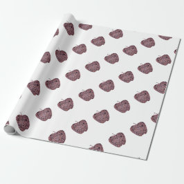 Papier Cadeau Professeur Merci Mosaic Rouge Pomme Appréciation