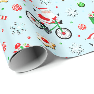 Papier Cadeau Promenade à vélo de Noël