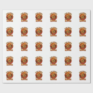 Papier Cadeau Promenades de balai gratuites Halloween Squelette 