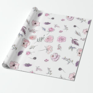 Papier Cadeau Promotion Bohemian Chic Floral Boho Girl Pink