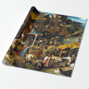 Papier Cadeau Proverbes de Pieter Brueghel Netherlandish