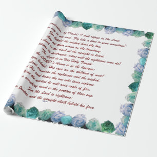 Papier Cadeau Psaume 11 Ecriture Art - Confiance dans le Seigneu