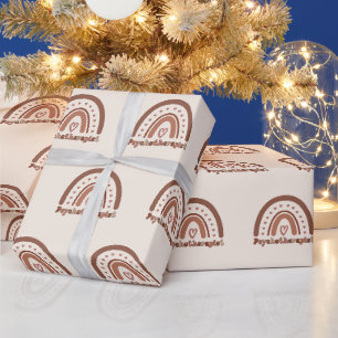 Papier Cadeau Psychothérapeute arc-en-ciel bohème Thérapeute