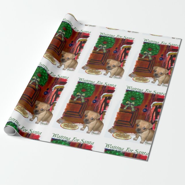 Papier Cadeau Puanter en attente de Noël (Déroulé)