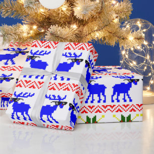 Papier Cadeau Pullover démodé (Fais avec) Renne Noël