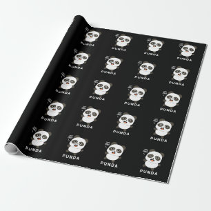 Papier Cadeau Punda Funny Animal Panda Pun Dark BG