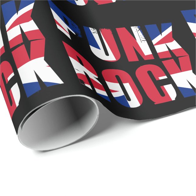 Papier Cadeau Punk Rock Drapeau Royaume-Uni (Coin rond)