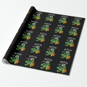 Papier Cadeau Puns de cactus drôles et épineux Fond sombre