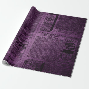 Papier Cadeau Purple & Black Grunge Distressed Journal Vintage