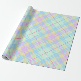 PAPIER CADEAU PURPLE BLEU & MOTIF PASTEL VERT PLAID