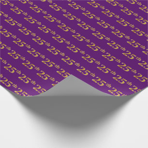 Papier Cadeau Purple, Faux Gold 25e (Vingt-cinquième)