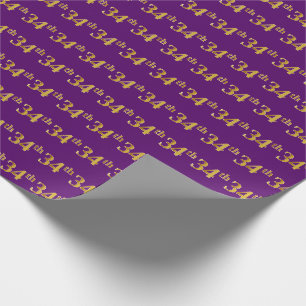 Papier Cadeau Purple, Faux Gold 34e (Trente-Quatrième) Événement