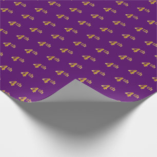 Papier Cadeau Purple, Faux Gold 4e (quatrième) événement