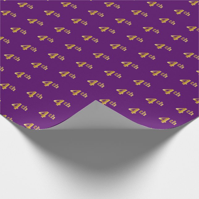 Papier Cadeau Purple, Faux Gold 4e (quatrième) événement (Coin)