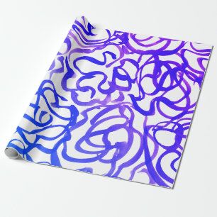 Papier Cadeau Purple Flèches modernes Abstrait Aquarelle Design