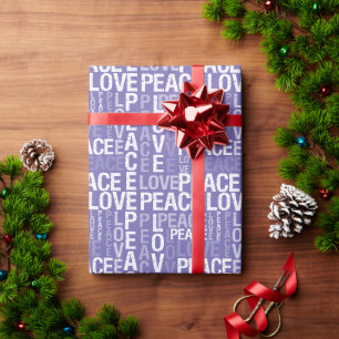 Papier Cadeau Purple Green White Peace Love