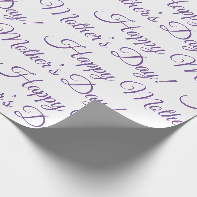 Papier Cadeau Purple Happy Mère Day Script Holiday (Coin)