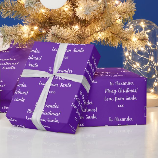 Papier Cadeau Purple Nom Amour De Noël Père Noël (Vacances)