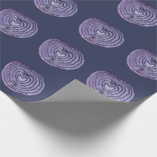 Papier Cadeau Purple Onion Pattern on Deep Muted Navy Background (Coin)