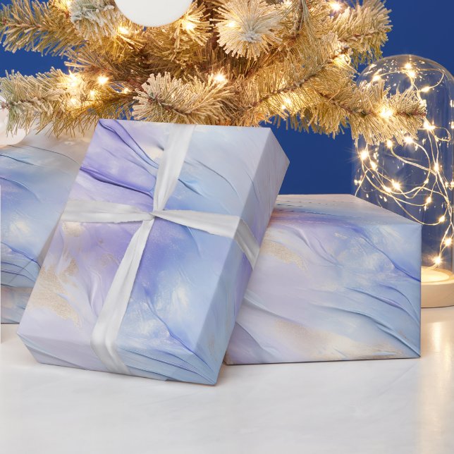 Papier Cadeau Purple Pearl Or blanc (Vacances)