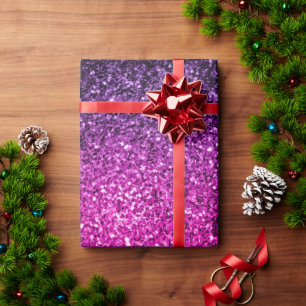Papier Cadeau Purple Pink Ombre faux parties scintillant scintil