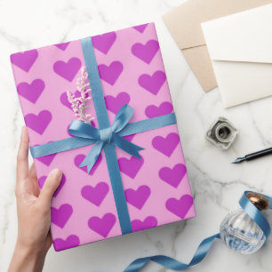 Papier Cadeau Purple Valentine's Day Love Hearts