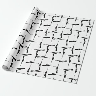 Papier Cadeau Pursuit de précision : Chasse Motif noir et blanc 