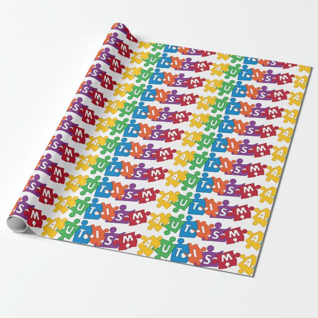 Papier Cadeau Puzzle de l'autisme (Déroulé)