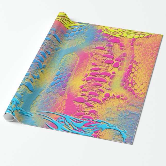 Papier Cadeau PYTHON - moderne fractale décorative - (Déroulé)