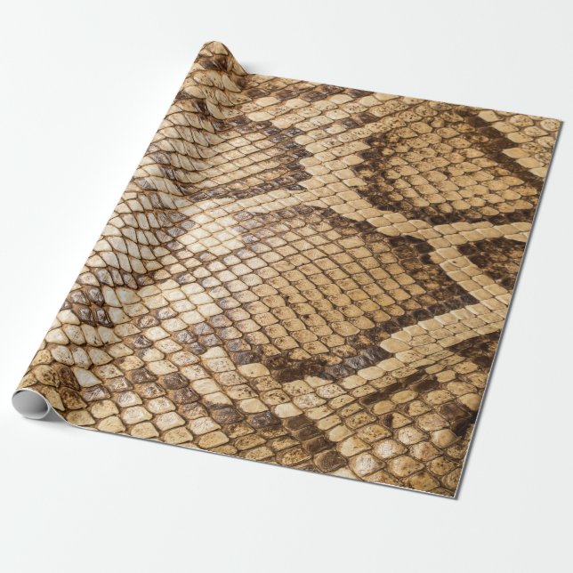 Papier Cadeau Python réticulé skinpython, peau, serpent, réticul (Déroulé)