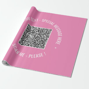 Papier Cadeau QR Code Scan Info Couleurs de texte personnalisées