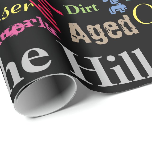 Papier Cadeau quarantième Joyeux anniversaire dans un style de (Coin rond)