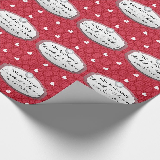 Papier Cadeau quarantième Rouge rouge Z06 d'anniversaire de (Coin)