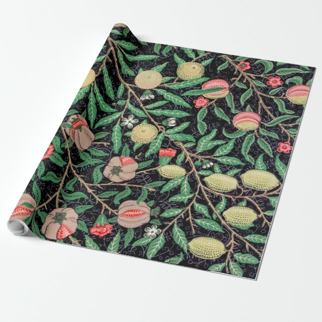 Papier Cadeau Quatre fruits, William Morris (Déroulé)